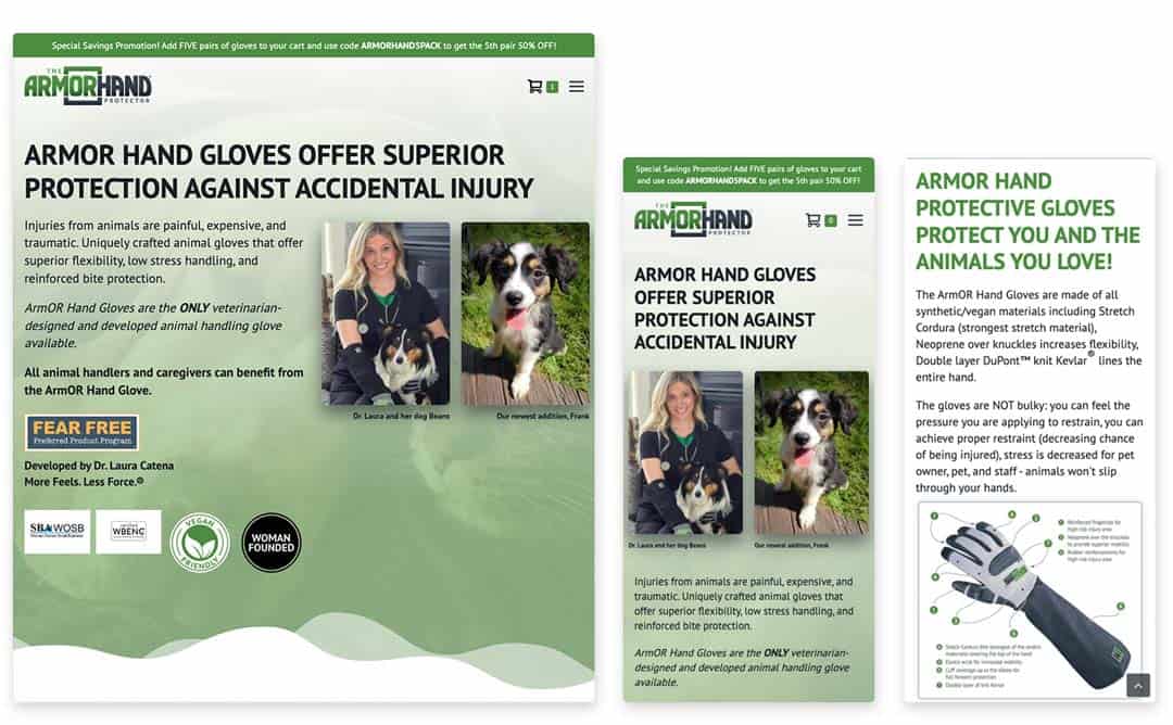 website design sample mobile pages